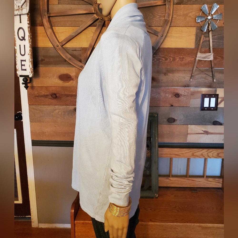 Cyrus Light Blue Knit Open Cardigan Sweater - Picture 8 of 14